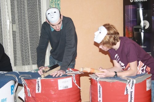 Répétitions à l'école en vue d'un flash-mob