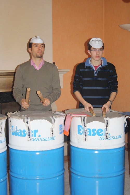 Répétitions à l'école en vue d'un flash-mob