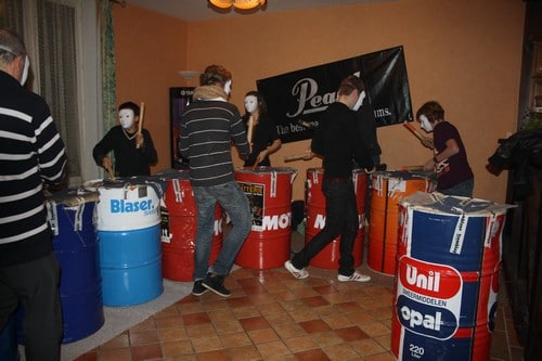 Répétitions à l'école en vue d'un flash-mob