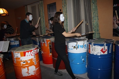 Répétitions à l'école en vue d'un flash-mob